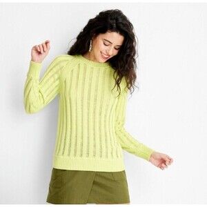 Future Collective W/ Gabriella Karefa-Johnson Slouchy Yellow Knit Sweater Size L
